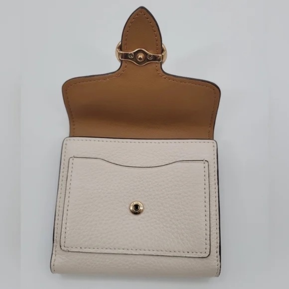 Coach Small Georgie Wallet Chalk Pebbled Leather Horse & Carriage Medallion - Picture 6 of 15